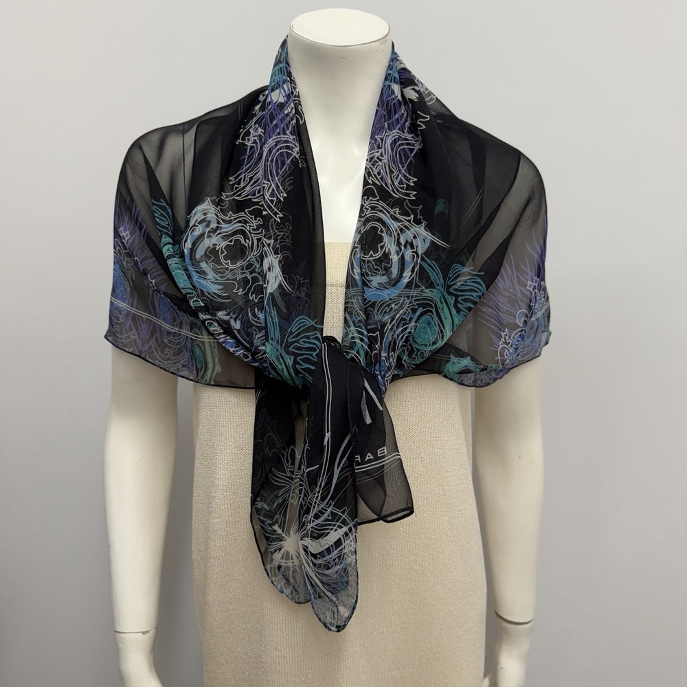 Vintage Barbara Bui 100% Silk Scarf Insects and Abstract Design 42" by 38 1/2"